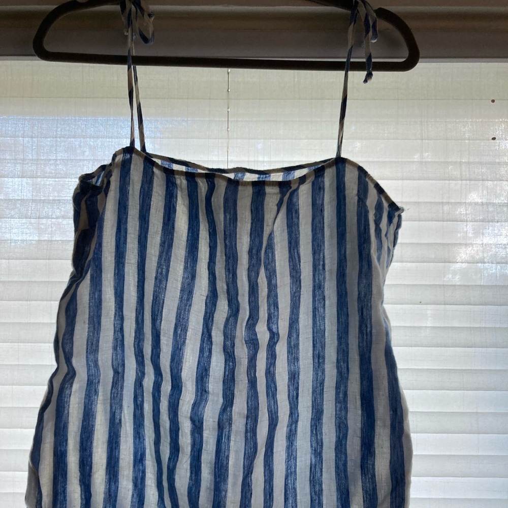Reformation striped linen tank top